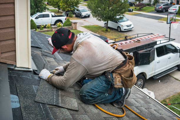 Professional Roof Installation technician working in Huntington, MA